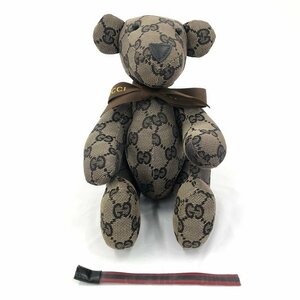 GUCCI グッチ GGキャンバス テディベア ぬいぐるみ クマ ブラウン系【BLAZ3024】