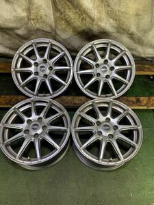 ★送料無料★MANARAY Euro Speed 16x6.5J 5H 114.3 +48 φ73 4本/中古社外アルミホイール 1748_76