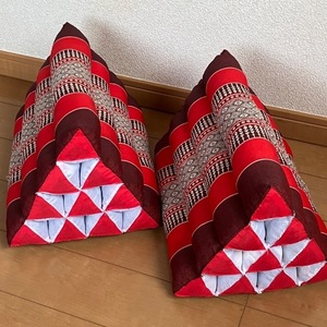 Art hand Auction ◆◇ [Recommended!] Handmade Asian pattern cushion triangular pillow set of 2 (shipping included) ◇◆, cushion, general, others