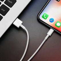 iPhone ライトニングケーブル 1m アップル純正ケーブル USBケーブル 充電器 Lightning 11 12 Pro Max ケース カバー/iPad/13/AirPods/N277_画像3