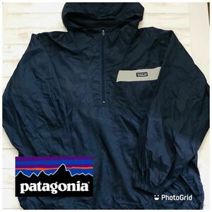 ビッグサイズ　パタゴニア　patagonia XL ナイロン　アノラックパーカー　ネイビー