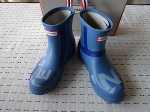■HUNTER■ハンター　ショートブーツ　レインシューズ　長靴　ロゴ　サイズ US7 EU38 UK5 限定　新品