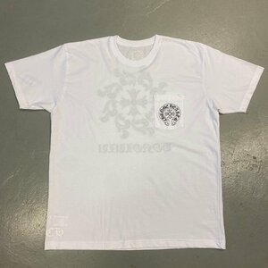 ☆CHROME HEARTS クロムハーツ☆※新品未使用 T SHRT M SS PKT CREW 2XL WHT V ホノルル限定 クルーネック プリントＴシャツ