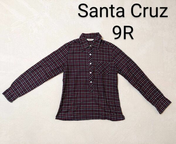 Santa Cruz 長袖チェックシャツ レッド ネイビー ホワイト Mサイズ