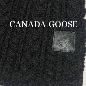 本物 美品 CANADA GOOSE カナダグース ニット マフラー ストール ブラック BLACK