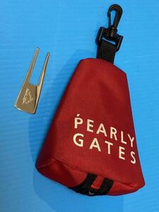 【PEARLY GATES】パーリーゲイツ ゴルフボールケース＋グリーンフォーク ラウンドポーチ 小物入れ 原 英莉花ファン、上田桃子ファン必見