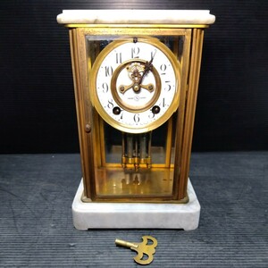 ②コレクター放出品 ゼンマイ生きてます 音鳴ります 精工舎 SEIKOSHA 古い 振り子時計 置時計 日本製 アンティーク コレクション