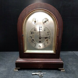 コレクター放出品 戦前 戦後 ゼンマイ生きてます ユンハス JUNGHANS WURTTEMBERG ゼンマイ式 置時計 振り子時計 古時計 アンティーク