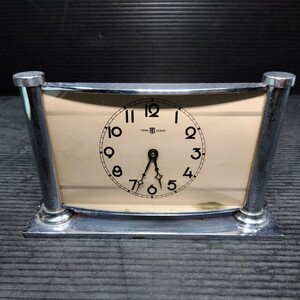 現状品にて コレクター放出品 TOYO CLOCK 東洋時計 ゼンマイ式 置時計 古時計 昭和レトロ アンティーク コレクション