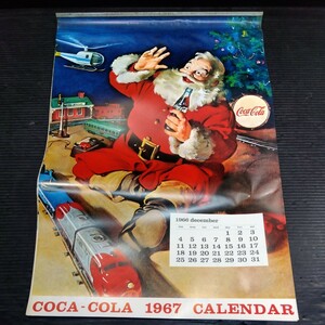 ②昭和レトロ １９６７年 コカ・コーラ カレンダー Coca-Cola アンティーク 印刷物 壁掛け