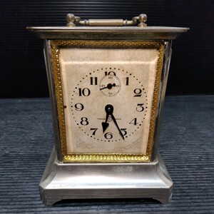 コレクター放出品 精工舎 SEIKOSHA 時計、オルゴール可動 枕時計 置時計 目覚時計 ゼンマイ式 手巻き ネジ巻 アンティーク 古時計 