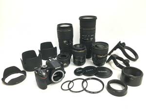 ★ Nikon D5200 + AF-S ED NIKKOR 17-35mm 1:2.8 D + AF-S DX NIKKOR 35mm 1:1.8 G ★ 他レンズ3本 ニコン デジタル一眼レフカメラ