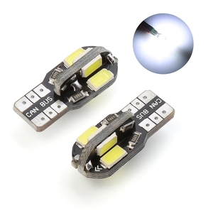 【送料無料 定形外　10個】T10（T16）8連LEDバルブ 10個 5730 ウェッジ球 8SMD 12V ウェッジ球 12V ポジション球 バックランプ ホワイト