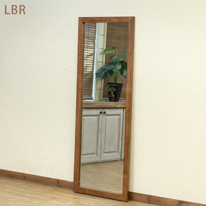  large looking glass height 161cm width 60cm whole body mirror jumbo mirror brown group antique processing SH-04(LBR)