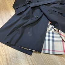 1円 【定番】バーバリー BURBERRY ロングコート ノバチェック ダブル ライナー付き ベルト付き サイズM ブラック 黒_画像4