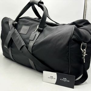 1円 【激レア】コーチ COACH ボストンバッグ ショルダーバッグ 旅行カバン ナイロン レザー 革 ブラック 黒