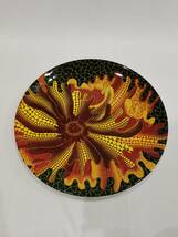 【模写】草間彌生 YAYOI KUSAMA FLOWER Ceramic 飾り皿 PLATE Diam. 30CM_画像5
