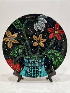 【模写】草間彌生 YAYOI KUSAMA FLOWERS Ceramic 飾り皿 PLATE Diam. 30CM