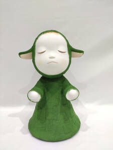 奈良美智 yoshitomo nara Crated Room #3 Little Pilgrim Night Walking Green acrylic and cotton collage on fibreglass 28CM