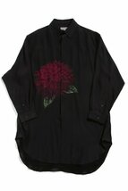 22SS / YOHJI YAMAMOTO POUR HOMME / 美品 シルク ロング シャツ / 林 大史 / ダリア プリント 花柄 / size 2 (BLACK) HG-B76-434_画像1