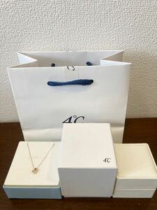 新品 正規品 4℃ ヨンドシー ネックレス k10 ダイヤモンド ダイヤモンド 箱 紙袋 リボン ピンクゴールド ゴールド　ドロップ　プレゼント