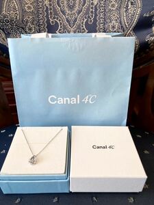 新品 正規品 canal4℃ カナルヨンドシー ネックレス シルバー ネックレス ダイヤモンド アクアマリン ケース 紙袋 リボン◎プレゼント◎