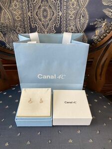 新品 正規品 canal4℃ ヨンドシー ピアス k10 ゴールド ダイヤモンド ケース 紙袋 リボン 箱 ピンクゴールド プレゼント ギフト 月 ムーン