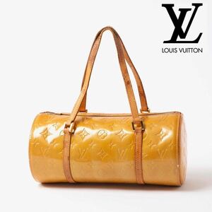 【美品】一スタ LOUIS VUITTON ルイヴィトン ベッドフォード ハンドバッグ 筒型 モノグラム ヴェルニ エナメル イエロー系 レディース 8