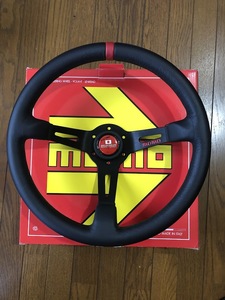 ☆中古美品・MOMO FULL SPEED 35パイ レッドトップ モモステアリング フルスピード348D 90mmディープコーン