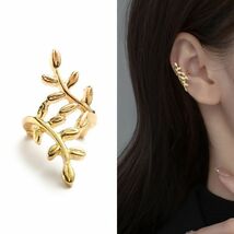 ♪ 耳に挟む 葉っぱ柄 リーフ イヤーカフ ♪ 片耳用 イヤリング ジュエリー クリップ ノンホールピアス アクセサリー 金 z24_画像7