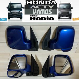 HONDA ACTY TRUCKアクティトラックHA6HA7サイドカラードドアミラー左右セット B550P ソレントブルーパール 8877バモスホビオHM4/3/2/1