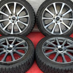 75%溝有。TOYOTA トヨタ TRD ホイール 17インチ×7J＋40 PCD114.3 5穴 DUNLOP 215/50R17スタッドレス4本。トヨタ車専用 ホイール。