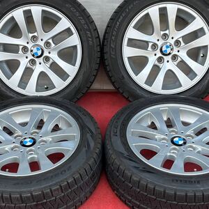 65%溝有。BMW E90 E91 3シリーズ 純正 16インチ×7J +34 PCD120/5穴 PIRELLI ICE A SIMMETRICO 205/55R16スタッドレス4本。E87 1シリーズ等