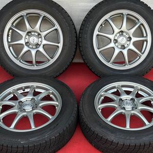 80%溝有。MANARAY DIOS es9 PREMIUM LIGHT 15インチ×5.5J +45 100/4 BRIDGESTONE 175/65R15スタッドレスタ4本。アクア アクシオ ヴィッツ