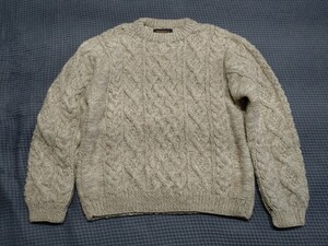 Pherrow's(フェローズ) CABLE KNIT SWEATER ケーブルニットセーター　サイズL　フィッシャーマン クルーネック ウール ニット セーター