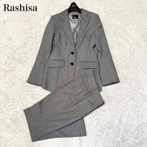 Rashisa ジャケットパンツスーツ　千鳥格子　2B テーラード　黒×白