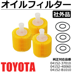 3個セット オイルフィルター オイルエレメント トヨタ 純正交換 04152-37010 04152-40060 04152-B1010 30系 プリウス ZVW30 /149-59x3