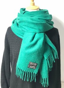 HERMES エルメス CASHMERE カシミヤ レディース マフラー ストール フリンジ グリーン ユニセックス