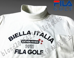 ■新品【FILA GOLF】フィラゴルフ HEAT-INSULATING保温 タートルネック長袖シャツ■OW/LL