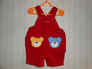  beautiful goods Miki House large bear san attaching coveralls daruma90.T90-G13 red 