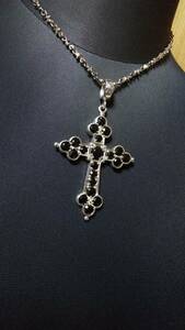  regular limitation Loree Rodkin Loree Rodkin maximum XL gothic art Cross necklace black onyx SV 7.3/4.5cm pendant top king-size 