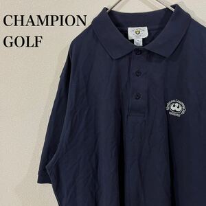 IK214 CHAMPION GOLF ポロシャツ 半袖 半袖ポロシャツ 古着 ロゴ US コットン100% USA メンズゴルフウェア トップス