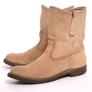 【90年製 プリント羽根タグ】 レッドウィング 1188 ペコス ブーツ 8.5E ベージュ スエード RED WING Pecos Boots 90s ビンテージ