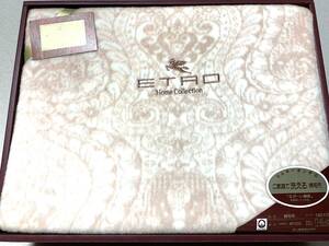 ETRO エトロ シルキータッチ綿毛布 140x200cm 綿100％ 西川産業 日本製 未使用