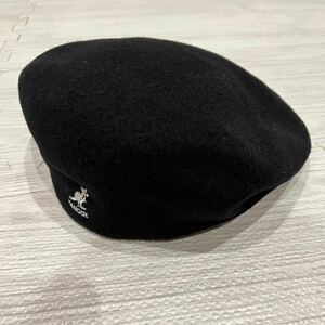 【即決】大人気 KANGOL Mサイズ ハンチング ブラック 帽子 帽 黒 カンゴール 試着程度の美品 ベレー ハンチングキャップ 羊毛