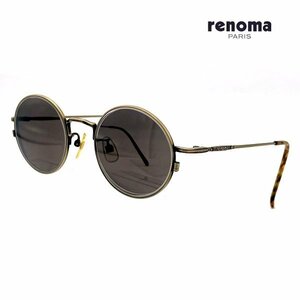 ヴィンテージ☆renoma/レノマ サングラス 20-9509 47□20-140 丸眼鏡 度あり ブラック系