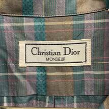 A432◇Christian Dior | ディオール　半袖シャツ　美品　パープル×グリーン　サイズL_画像3