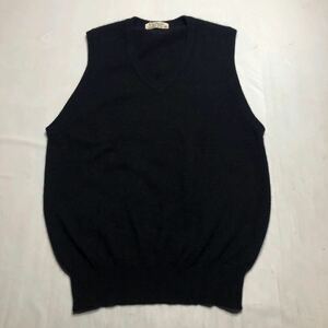 カシミヤ100% ニットベスト　サイズM カシミヤ100% ニットセーター　メンズ　紳士　ゴルフ　cashmere100% ニット　2-219