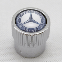 Mercedes-Benz 純正 ブルー・ローレル・リース・エアバルブ・キャップ(青x銀：4個セット) メルセデス・ベンツ 部品 送料込 追跡有_画像4