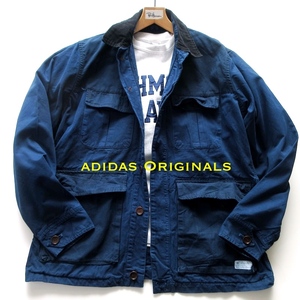 【adidas Originals アディダス】コットン カバーオール ワークジャケット ネイビー サイズ56 大きいサイズ!! （日本未入荷）